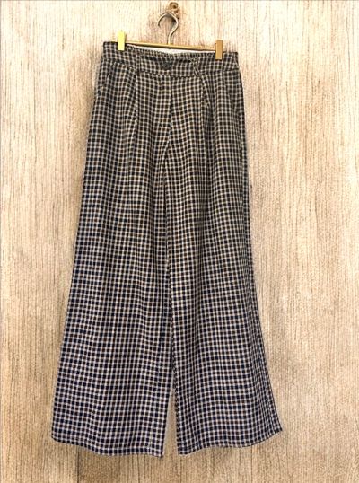 PANTALONE QUADRI GAMBA LARGA